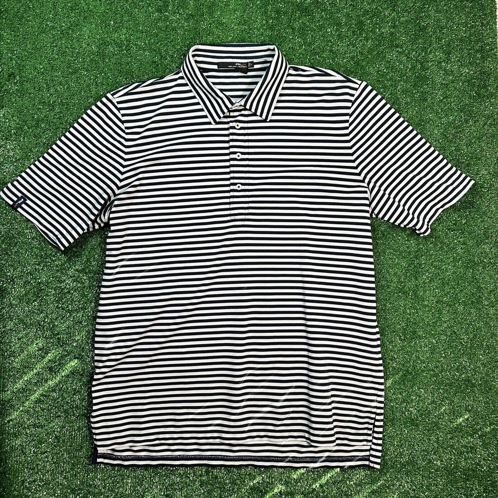men's RLX Ralph Lauren golf polo striped large
